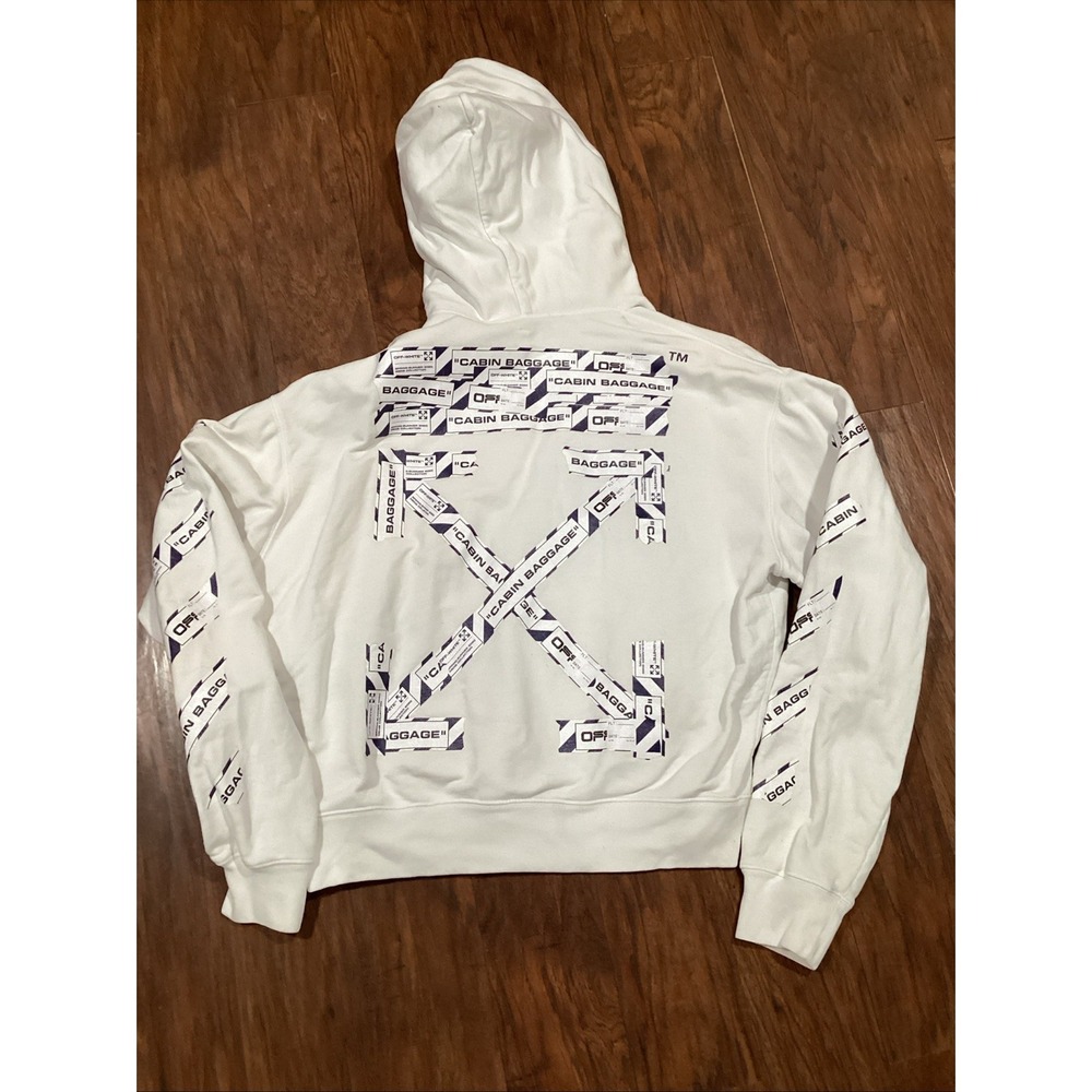 Off White Cabin Baggage Hoodie White Used Size M